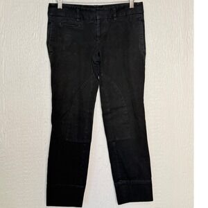 Ann Taylor LOFT Marisa Equestrian Skinny Pants Black Knee Patch Petite 0P